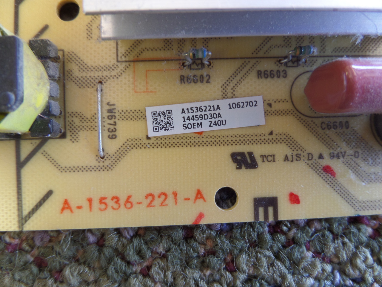 Sony A-1536-221-B (1-875-863-11) D3Z Board for KDL-40VL160