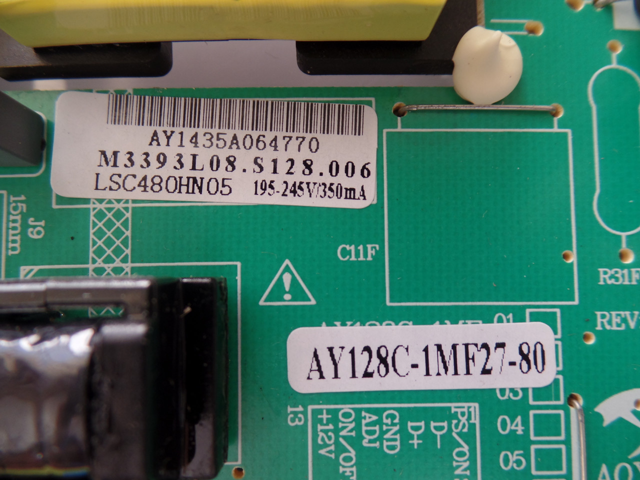 M3393L08, AY128C-1MF27-80 Proscan PLDED4831A-RK Power Supply/Main Board