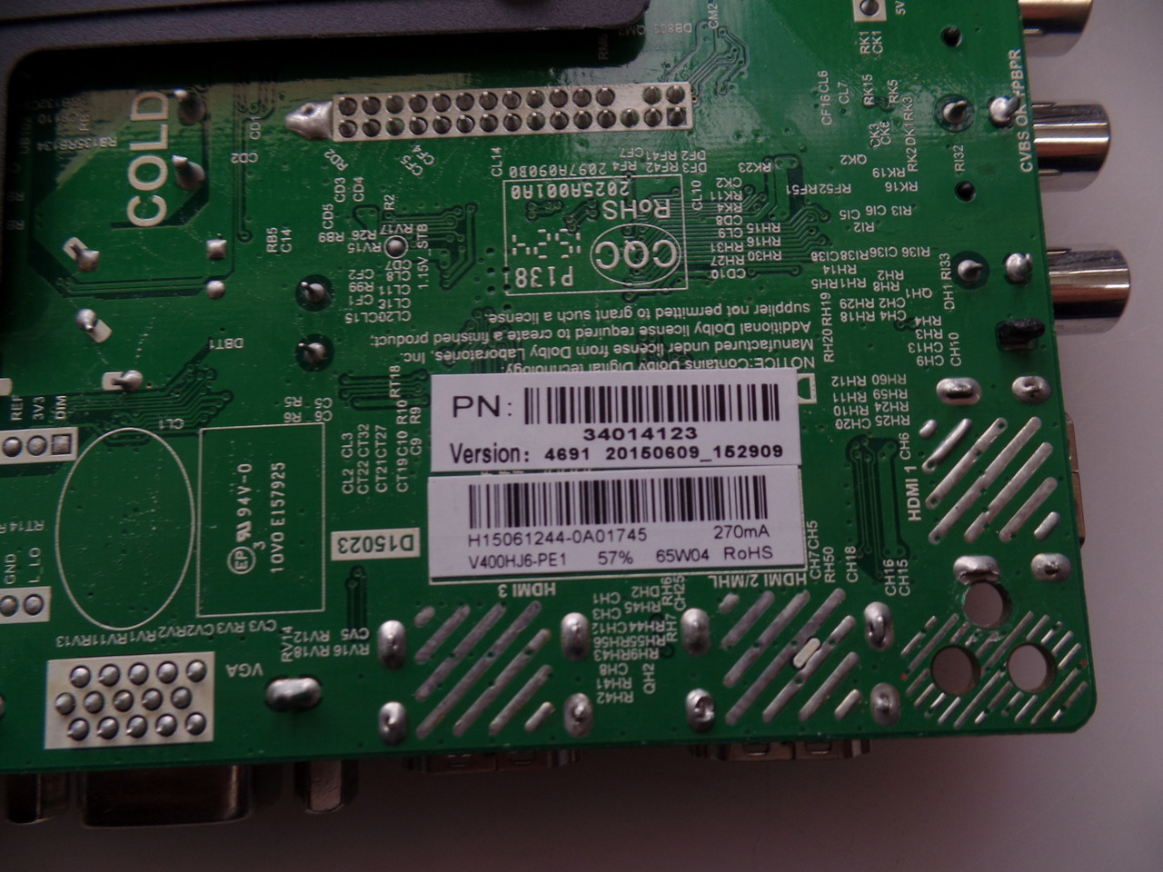 34014123  Westinghouse Main/Power Supply Board DWM40F3G1 