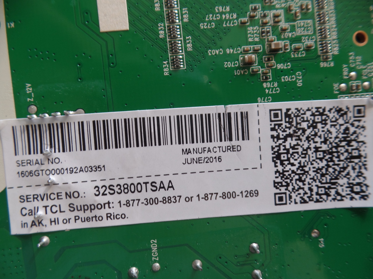 V8-UX38001-LF1V029 Main Board/Power Supply for TCL 32S3800 (32S3800TSAA)