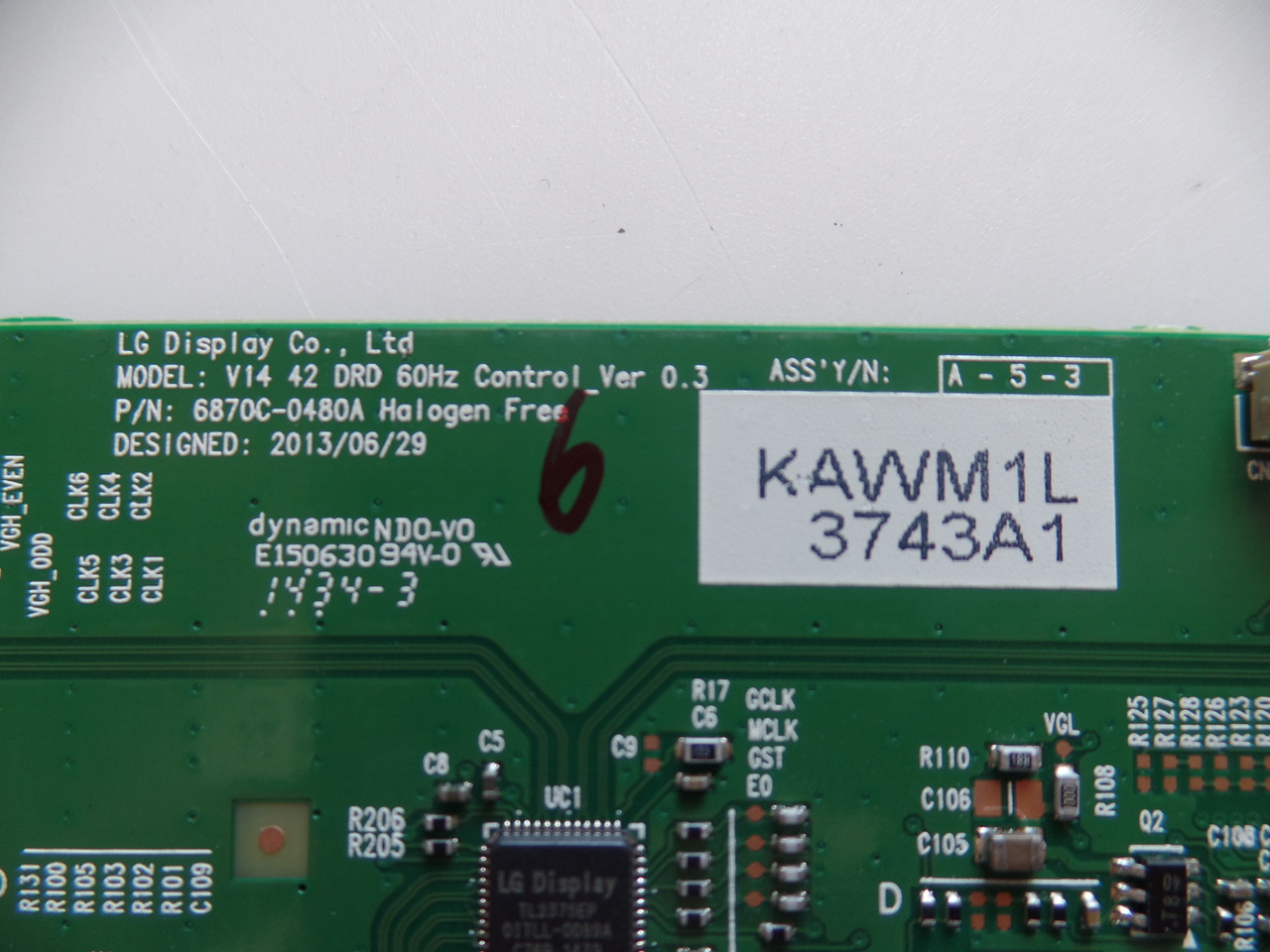 LG 6871L-3743A T-Con Board