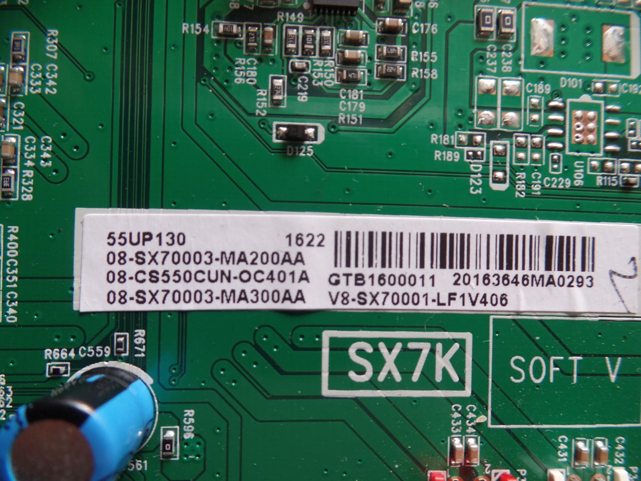 08-CS550CUN- OC401A, 40-SX7KNA-MAE4HG, Main Board TCL 55UP130