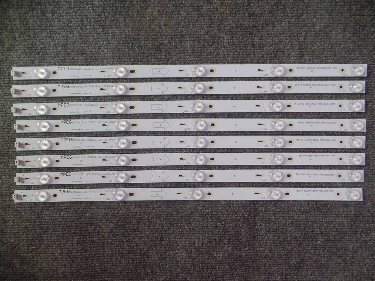 OEM50LB01_LED3030 TCL Replacement LED Backlight Strips (8) for 50FS3800
