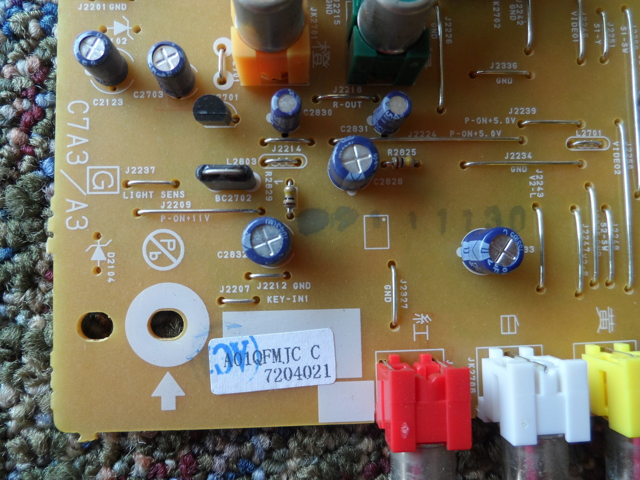 A01Q0MJC-002-JK, A01QFMJC, BA01P0F0102 3 A Magnavox Jack CBA