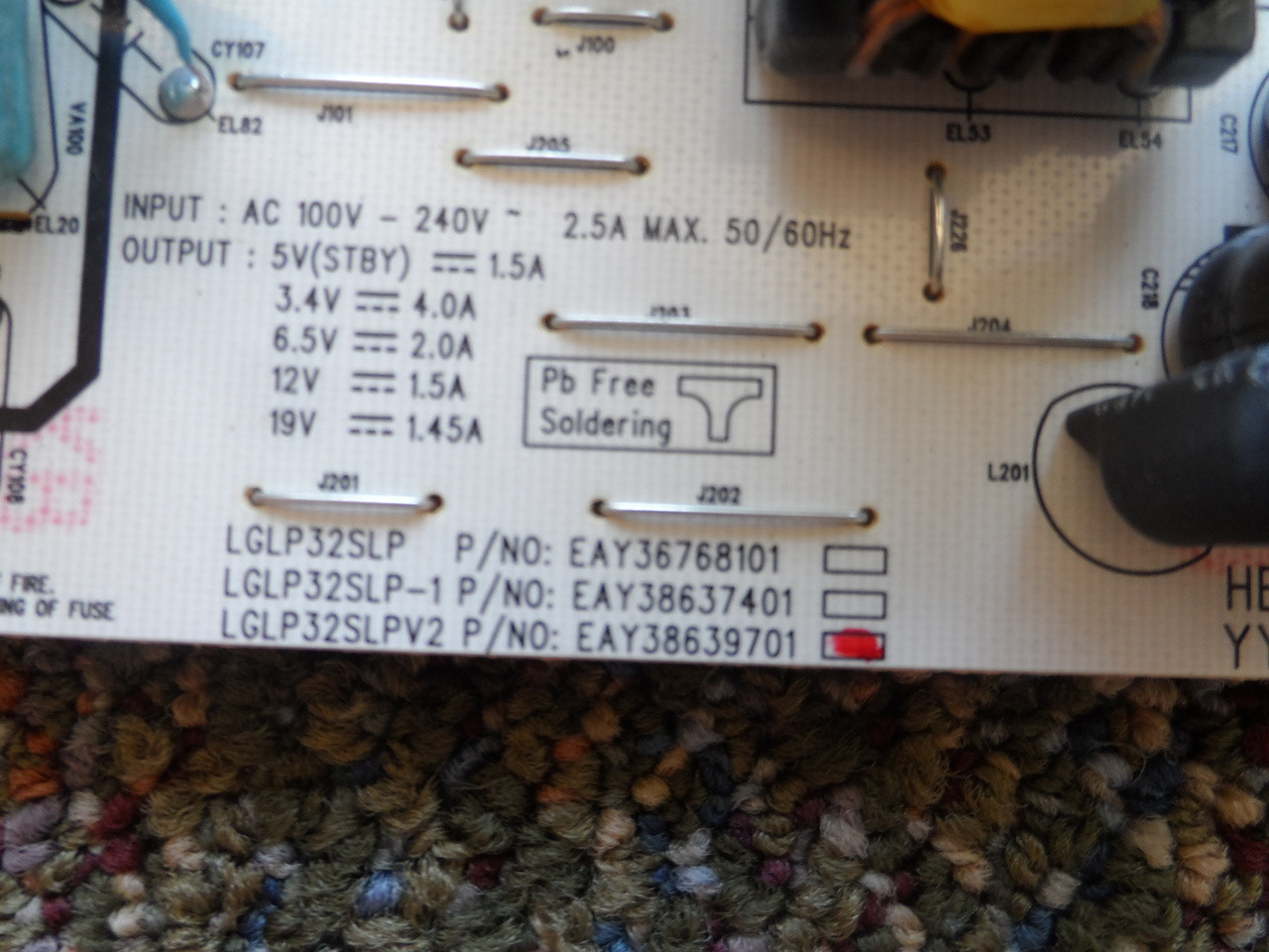 EAY38639701, LGLP32SLPV2 LG Power Supply / Backlight Inverter