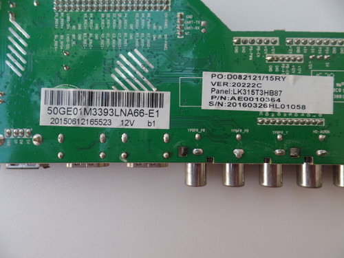 RCA 50GE01M3393LNA66-E1 Main Board for LED50B45RQ (READ IMPORTANT INFO BELOW)
