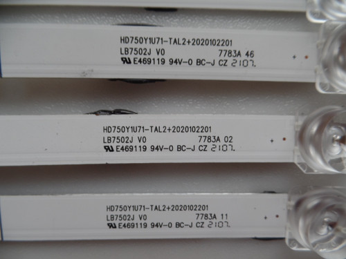 LB7502J V0, HD750Y1U71-TAL2 Hisense LED Backlight Strips (12) 75A6G