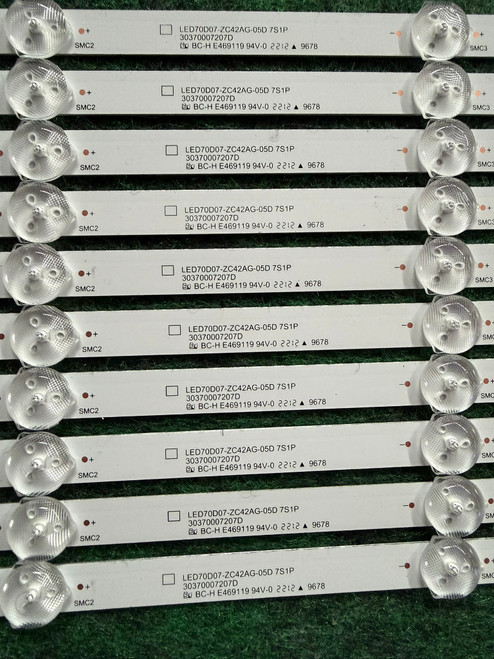 ONN 30370007207D, LED70D07-ZC42AG-05D LED Backlight Strips (10) 100012588 NEW