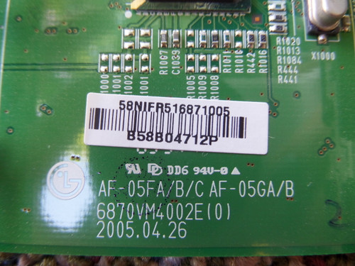 LG 6871VMAZX5A Main Board for 50PX1D-UC