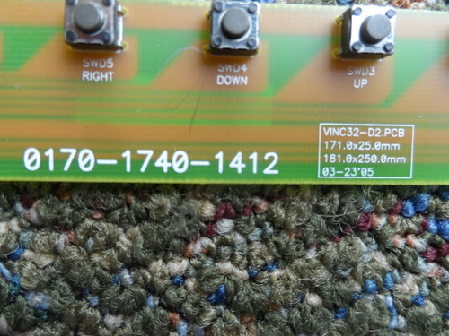 3320-0012-0156 Vizio Key Control Board