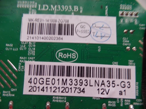 40GE01M3393LNA35-G3 Main Board for RCA LED40G45RQ