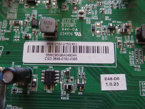 3648-0192-0395, 3648-0192-0150 Vizio Main Board for E48-D0 (LAUSUBCS Serial)