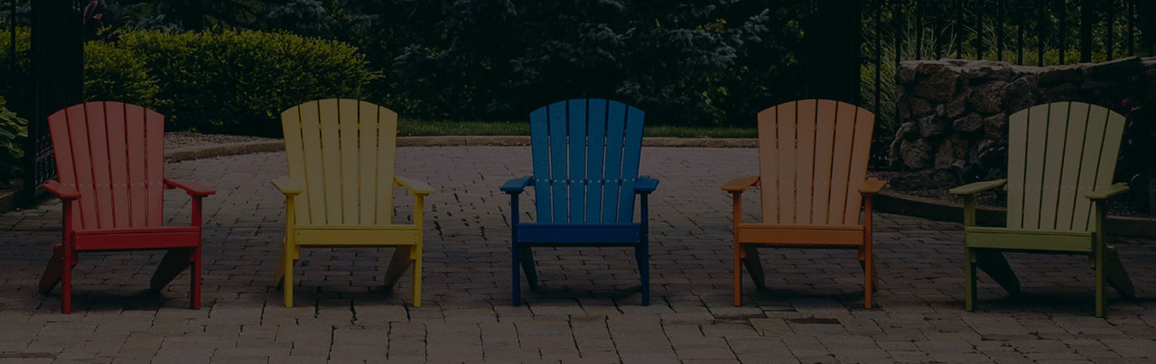 three Adirondack chairs Outdoor Lawn Furniture