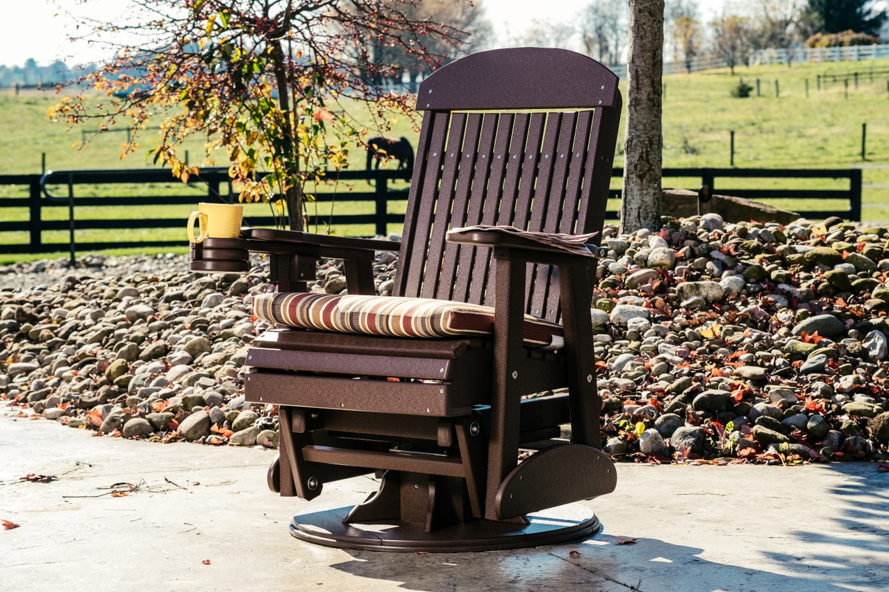Luxcraft Amish Poly Classic Highback Swivel Glider Chair - Thumbnail 4