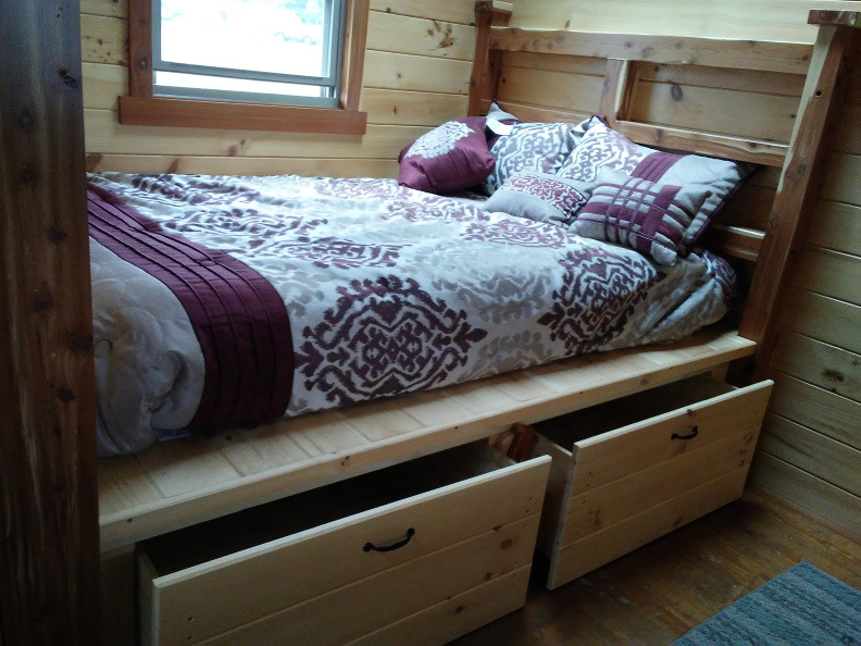 Queen Bed Platform With Headboard 2 Large Drawer Wayside Lawn Structures