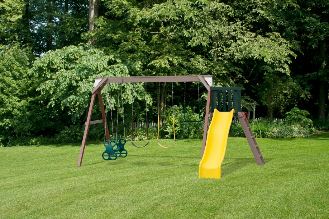 Wood & Vinyl Swing Sets Wayside Lawn Structures