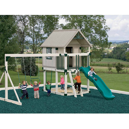 white swing set