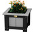 Weatherwood and Black 15" Square Poly Planter