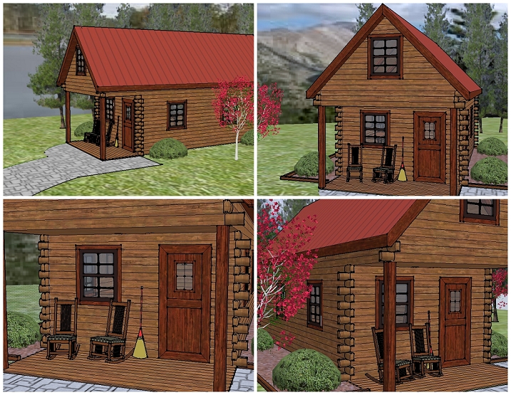 Amish Built Log Cabin drawing sketch