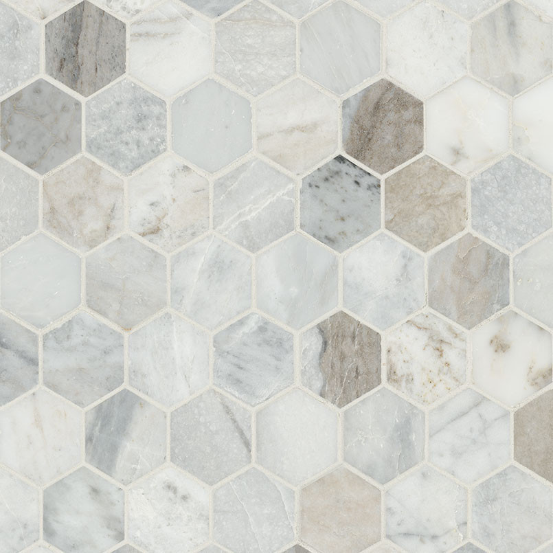 MSI - CAPRI BLU - 2" HEXAGON HONED MARBLE MOSAIC