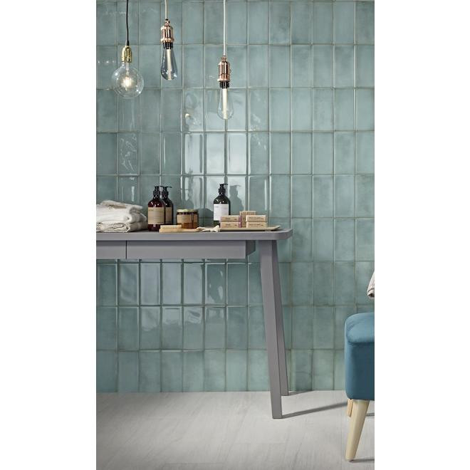 Brezzo Turquoise Gloss 4x8 Ceramic Wall Tiles $1.55 Per Piece