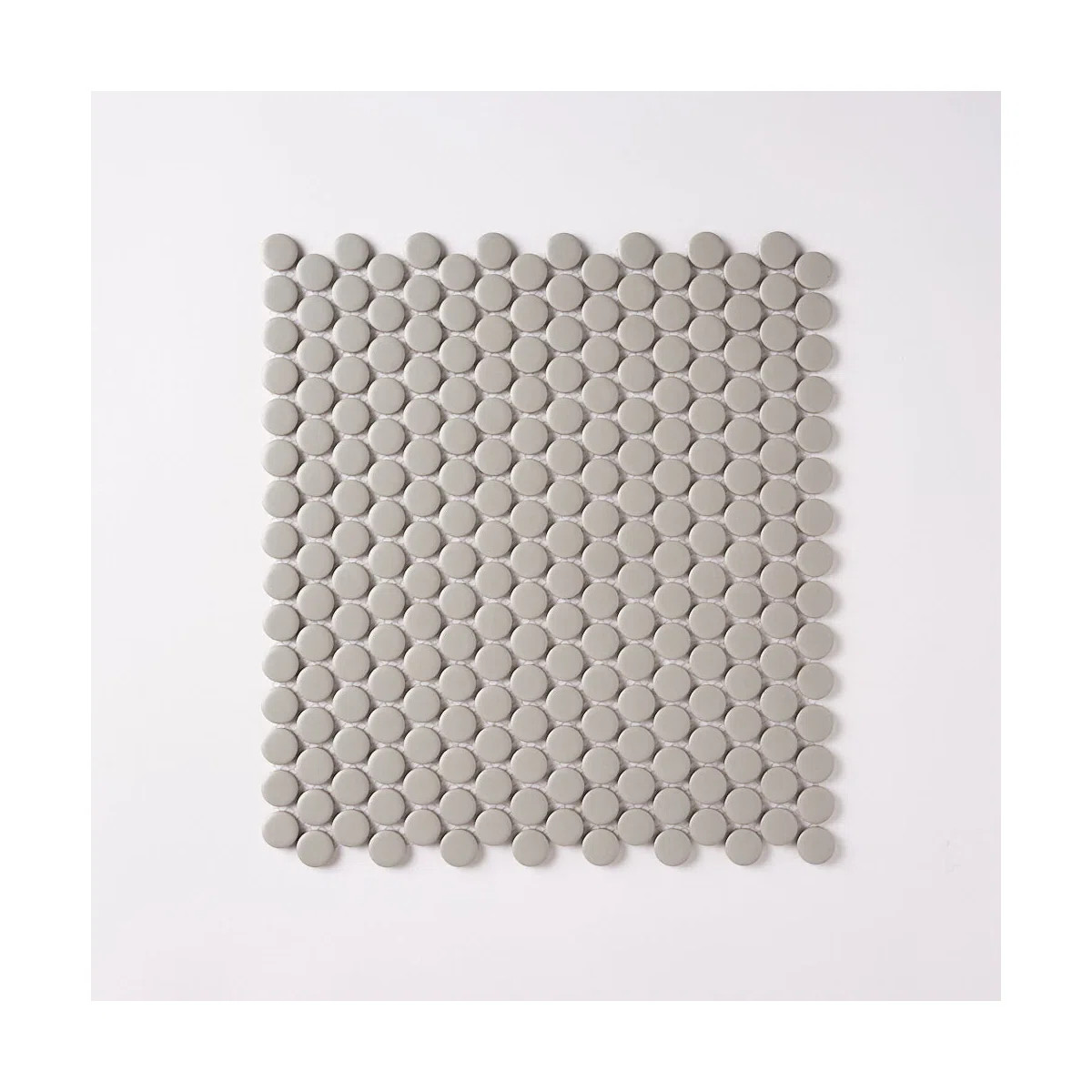 R Gray Glossy Penny Round Mosaic Tile – 12x12 Wall & Floor