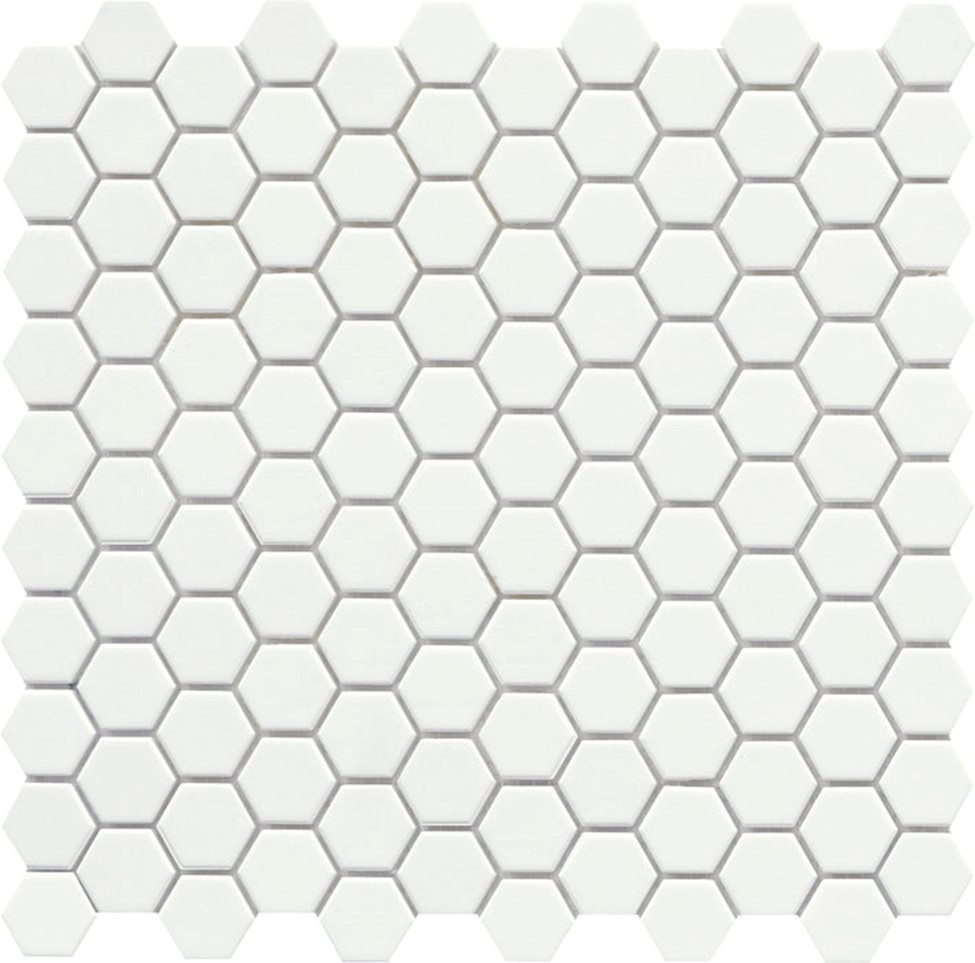 E - SOURCE - PURE WHITE 1" HEX UNGLAZED