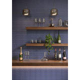 R Cobalt Glossy Penny Round Mosaic Tile – 12x12 Wall & Floor