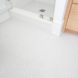 Glossy White 1x1 Penny Round 12X12 Porcelain Mosaic Wall & Floor Tile