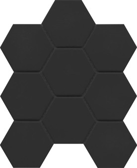 E - SOURCE - BLACK 3" HEX UNGLAZED