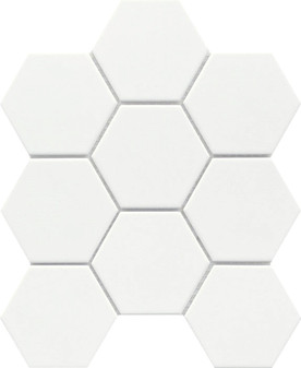 E - SOURCE - PURE WHITE 3" HEX UNGLAZED