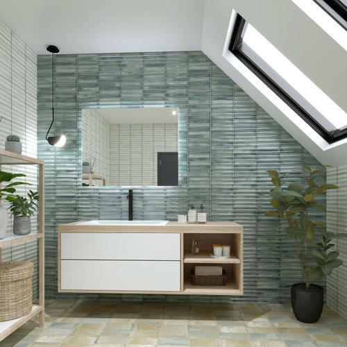 Kanji Winter Blue Porcelain Tile (4.5" x 9") – $8.99/sq. ft.