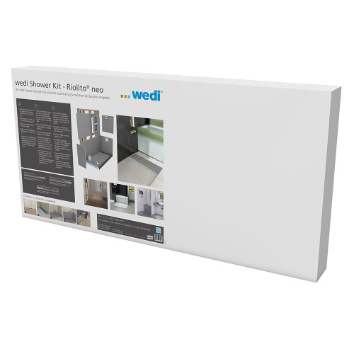 The Wedi Fundo Riolito Neo Shower Kit (US2000062) is a single box kit for the creation of a corner shower that is level with the floor. (drain cover sold separately)
