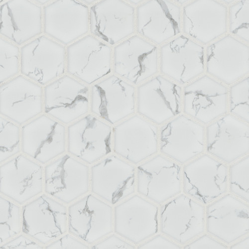 ARVEX CARRARA PORCELAIN 2" HEXAGON MATTE