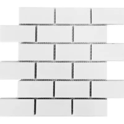 R Snow White Bright 2×4 T-Brick Mosaic 12X12 Mosaic