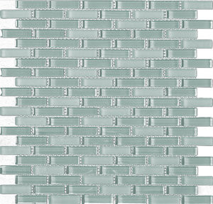 TH - CRISTALLO GLASS - AQUA GLOSS/MATTE BLEND BRICK MOSAIC