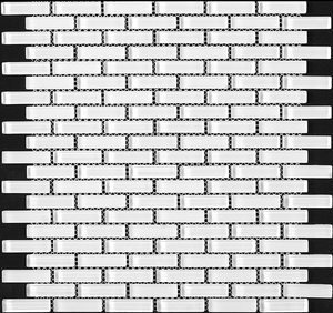 TH - CRISTALLO GLASS - WHITE GLOSS/MATTE BLEND BRICK MOSAIC