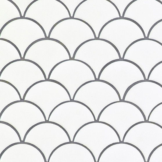 MSI - WHITE GLOSSY FISH SCALE MOSAIC *S/O*
