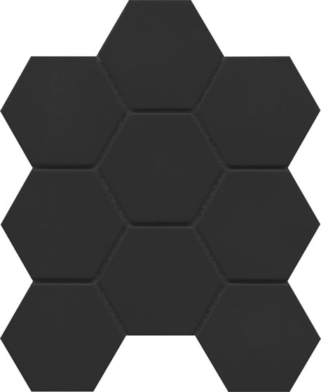 E - SOURCE - BLACK 3" HEX UNGLAZED