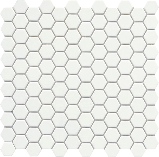 E - SOURCE - PURE WHITE 1" HEX UNGLAZED
