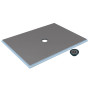 Wedi Fundo Primo Curbed Shower Pan (Base) w/ Click and Seal Drain Unit