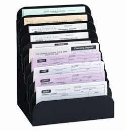 STEELMASTER Cashier Pad Rack - 6 Slot Metal File Organizer For Desk, Forms, Checks & Deposit Slips