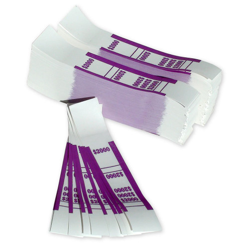 $2000 Currency Straps Violet on White (CSD2000)