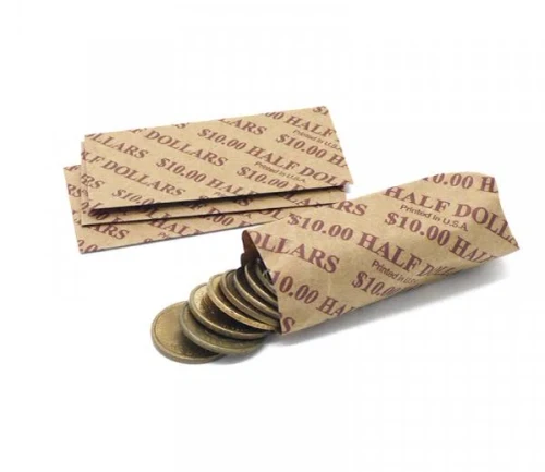 Half Dollar Flat Coin Wrappers, Grey - 1000/box  (320250)