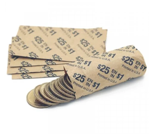 Dollar Flat Coin Wrappers, Black - 1000/box  (320260)