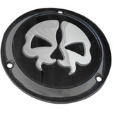 Drag Specialties Split Skull Derby Cover - Black - 3-Hole