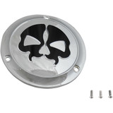 Drag Specialties Split Skull Derby Cover - Chrome - 3-Hole