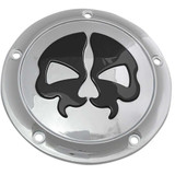 DRAG SPECIALTIES 1107-0546 Drag Specialties Split Skull Derby Cover - Chrome - 5-Hole