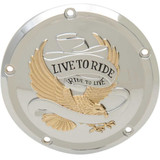 DRAG SPECIALTIES 1107-0555 Drag Specialties Live To Ride Derby Cover - 5-Hole - Gold - Touring/Trike