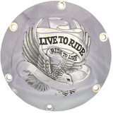 Drag Specialties Live To Ride Derby Cover - 6-Hole - Chrome